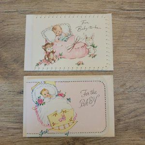 Vintage Greeting Cards 3, Unused cards with envelopes, baby shower cards,
